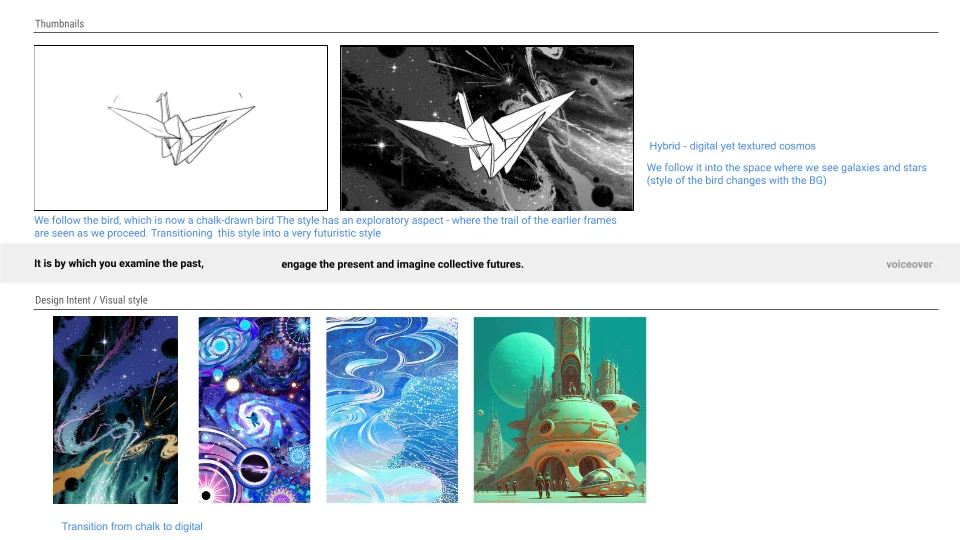 India Foundation for the Arts brand film — cosmos sequence exploratory illustration 2