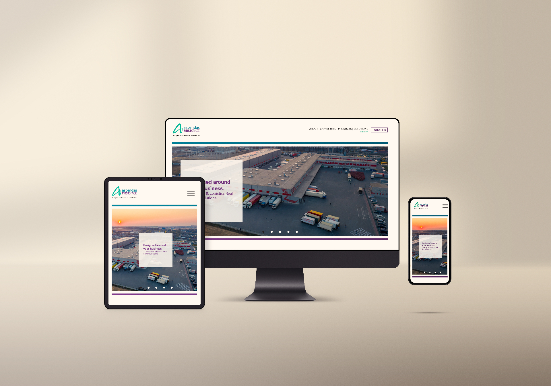 Ascendas Firstspace responsive website mockup