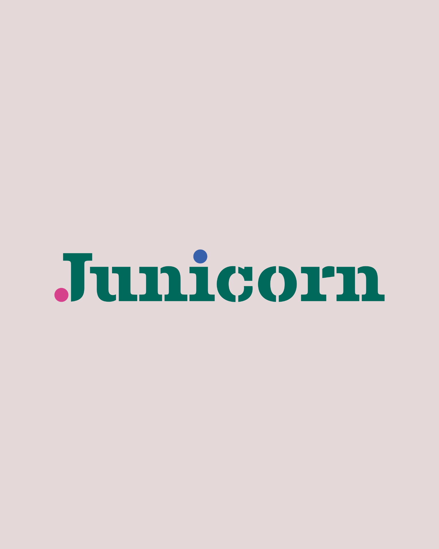 JUNICORN - Logo with distinctive dot connection between J and i symbolizing youth potential