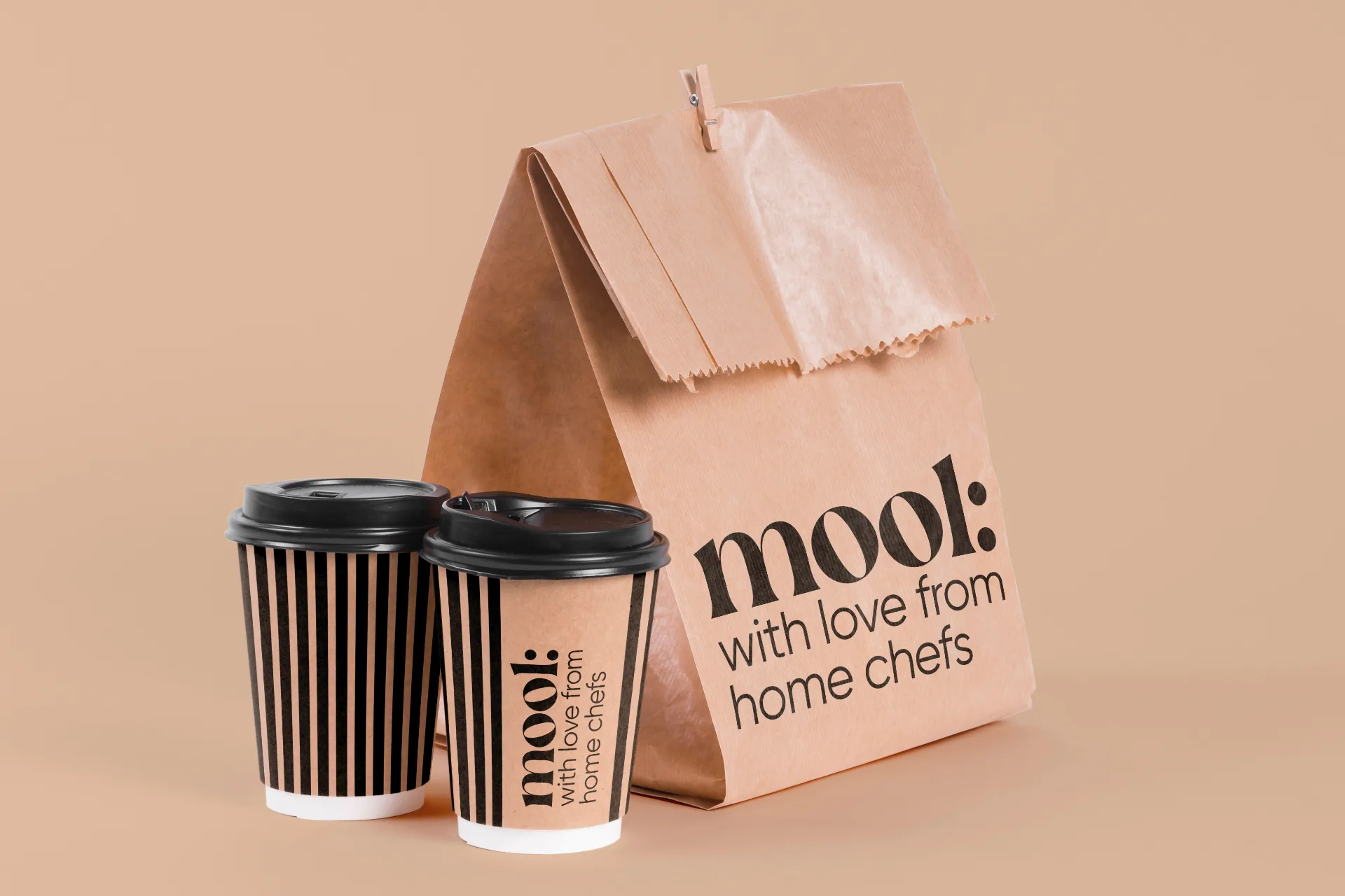 Mool - Branded packaging including coffee cups and bags