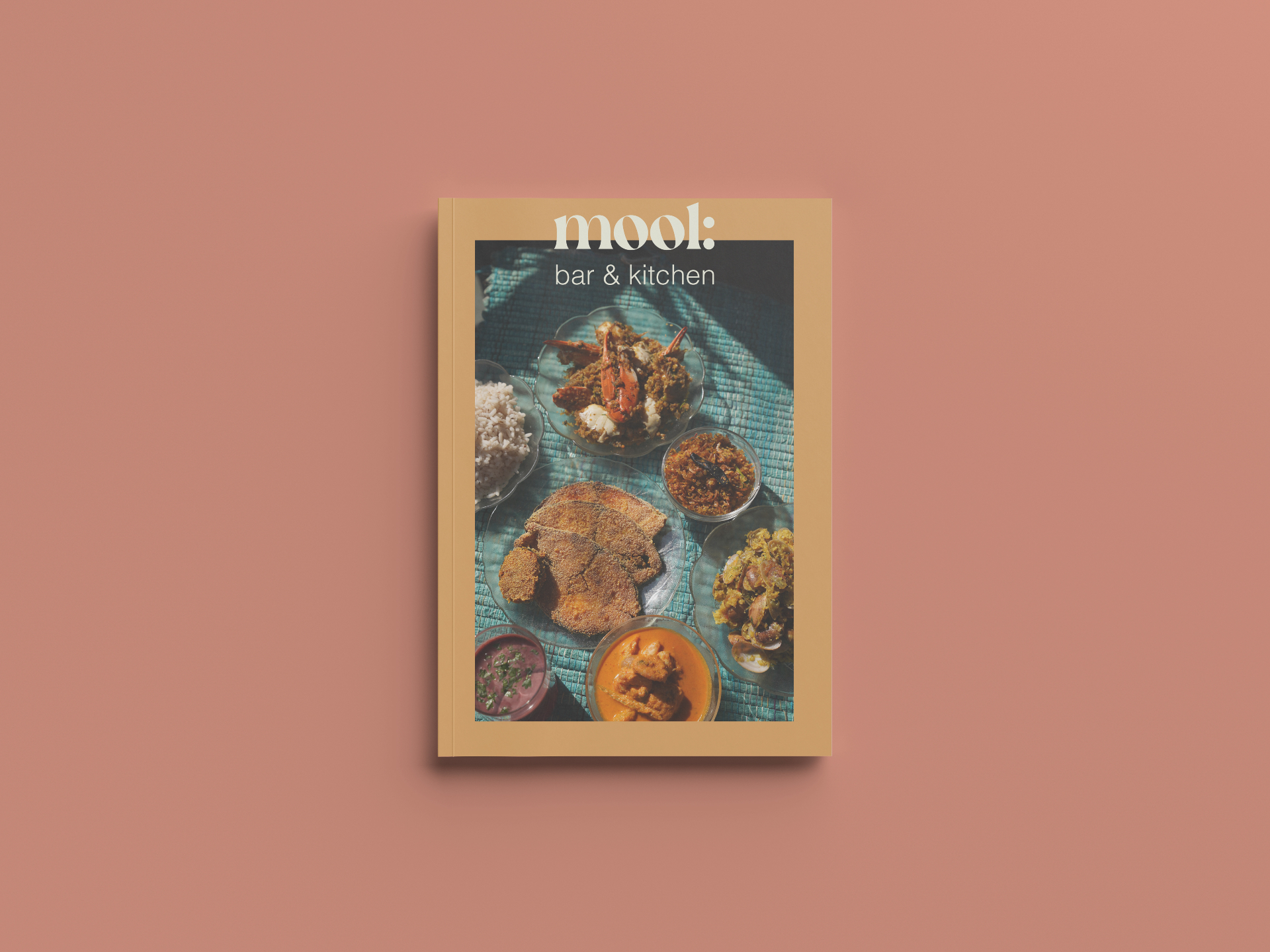 Mool - Bar & Kitchen menu cover with food photography